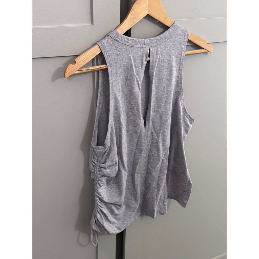 Nike Dri-FIT Womens Gray Ruched Side Keyhole Back Performance Tank Top Size M - Picture 3 of 5